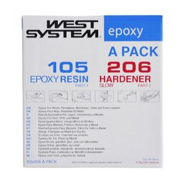 West System A Pack With 105 Epoxy Resin &amp; 206 Slow Hardener (1.2kg)