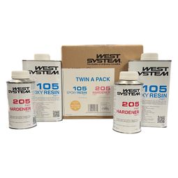West System Twin A Pack with 105 Epoxy Resin &amp; 205 Hardener (2.4kg)