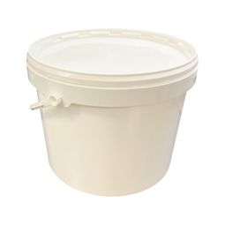 FSL Multi-Use White Plastic Bucket With Lid &amp; Handle - 10 Litres