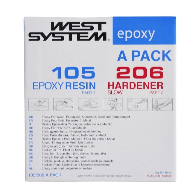 West System A Pack With 105 Epoxy Resin &amp; 206 Slow Hardener (1.2kg)