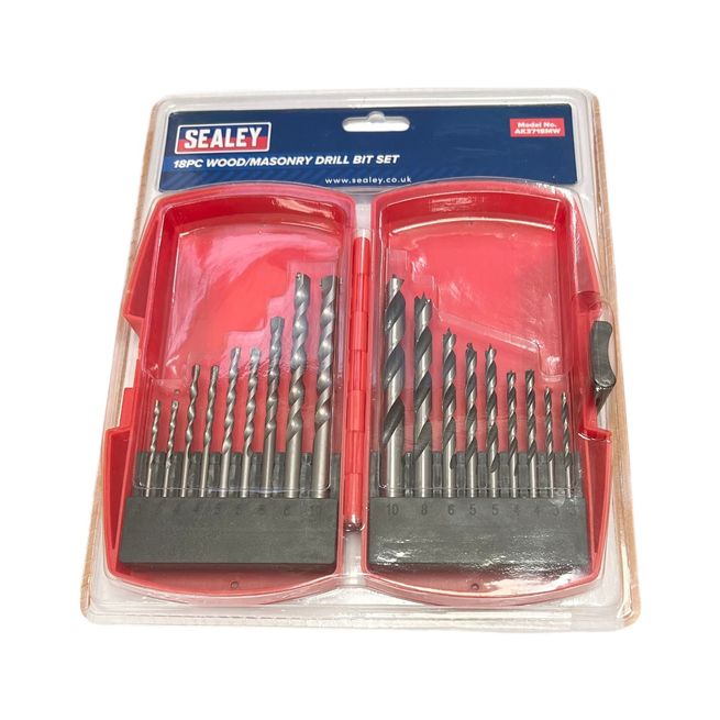 Sealey 18pc Wood/Masonry Drill Bit Set