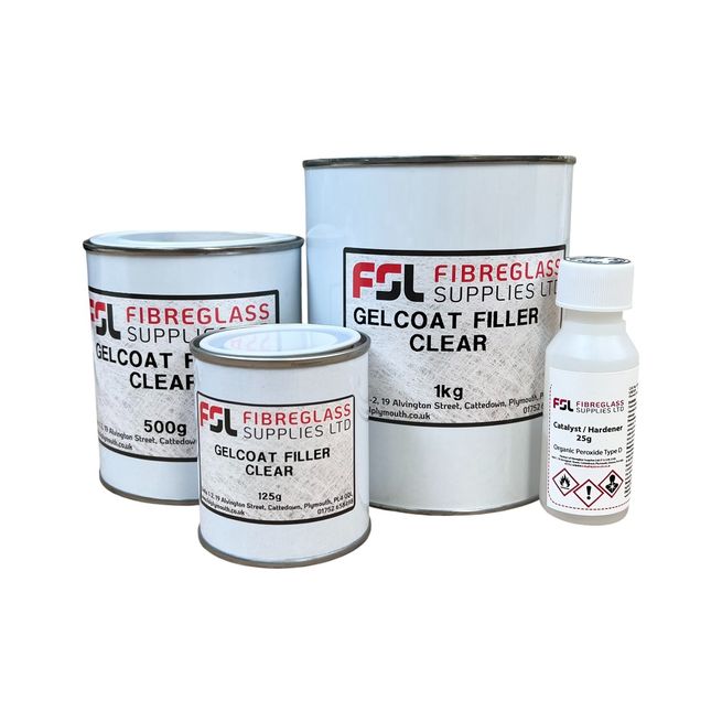 Premium Marine &amp; Caravan Gelcoat Repair Filler - Clear (Inc Catalyst)